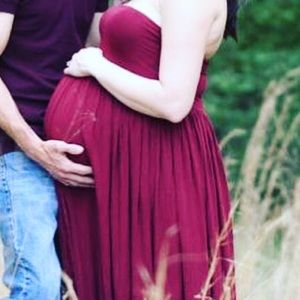 Maroon maternity gown